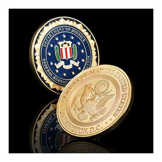 FBI CIA Challenge Coin Set-Gold Plated Stunning-2
