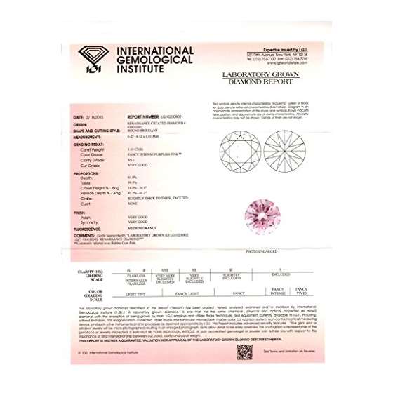 1.05 Ct. | Round | Bubble Gum Pink Color | VS1 C-2