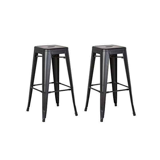 Backless Metal Barstool, Matte Black, 30 -Inch,-2