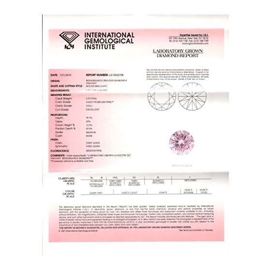 0.57 Ct. | Round | Bubble Gum Pink Color | VVS2-2