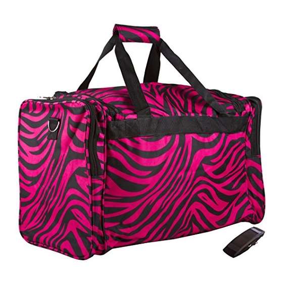 Pink Black Zebra Duffle Bag 22-Inch-2