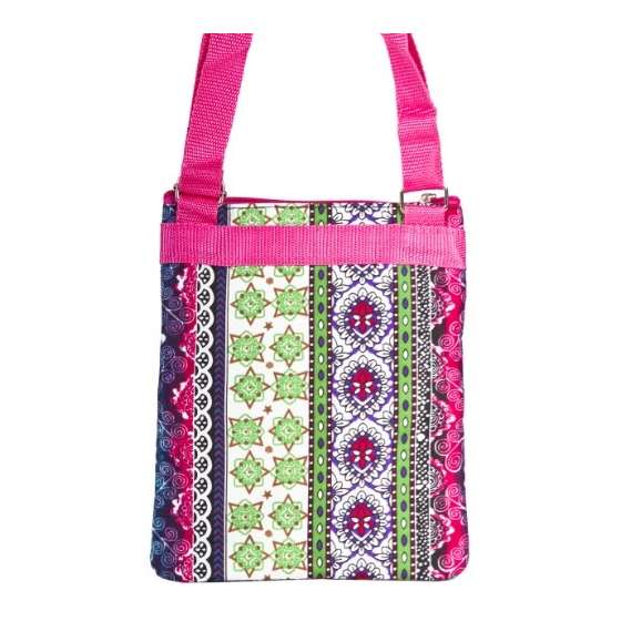 Boho Patchwork Print With Hot Pink Trim Small Hi-2