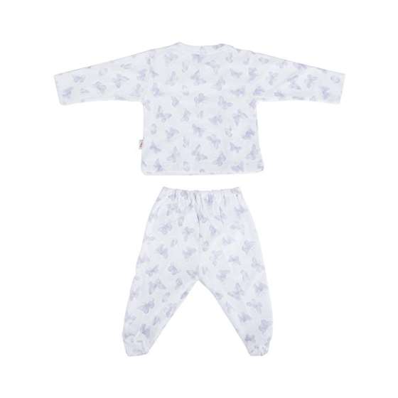 Turkish Cotton Butterfly Print Footie And Kimono-2