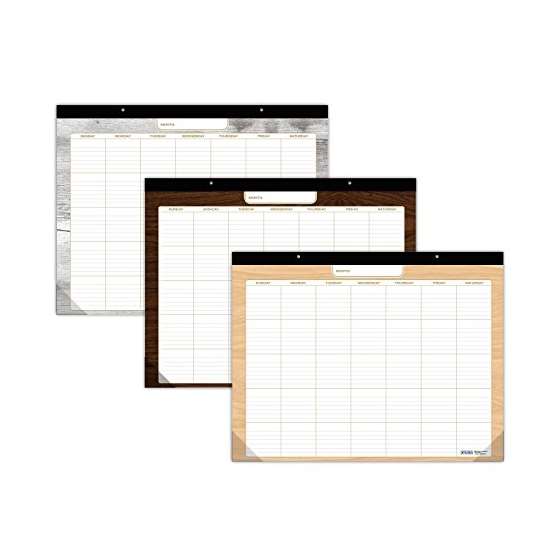 Undated Desk Pad 22 X 17 1-Pack, Wood Patterns-2