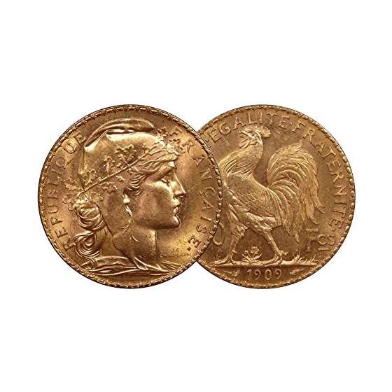 1899-1914 France Rooster 20 Francs Gold Coin-2