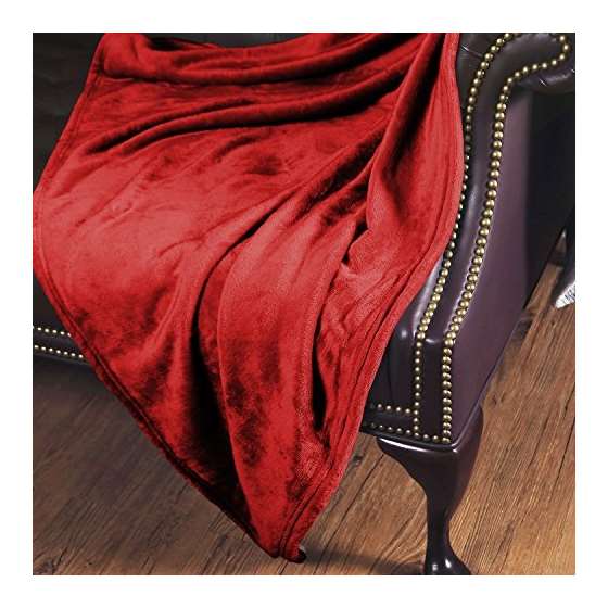 Luxury Fleece Throw Blanket-Red-Other Colors Ava-2