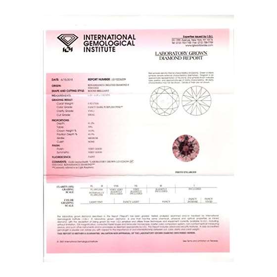 0.92 Ct. | Round | Light Raspberry Color | VVS2-2