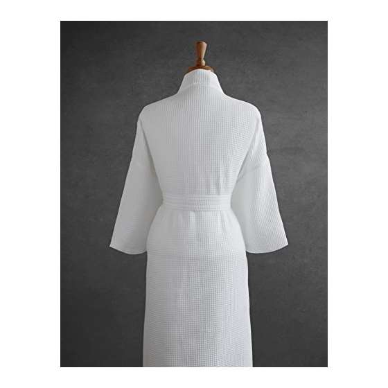 Waffle Weave Spa Robe Made In Turkey-White-2