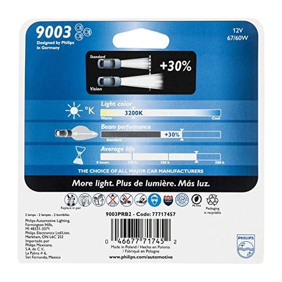 9003 Vision Upgrade Headlight Bulb, 2 Pack-2