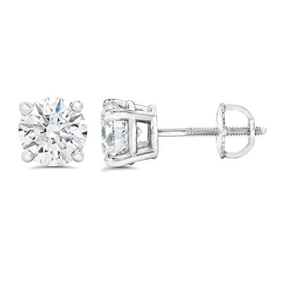 1/3Ct Excellent Cut Diamond Studs With Screw Bac-2