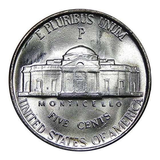 1942-1945 U.S. Jefferson WWII War Nickel, 35 Sil-4