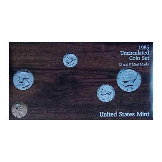 1985 Mint Set 10 Coins P D Mints Uncirculated-2