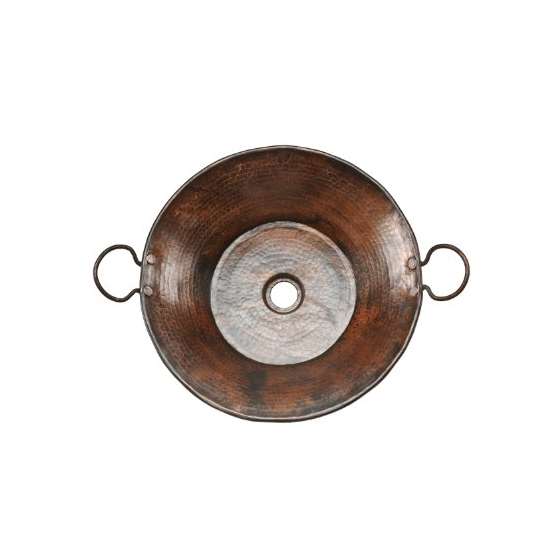 VR16MPDB Round Miners Pan Vessel Hammered Sink,-2