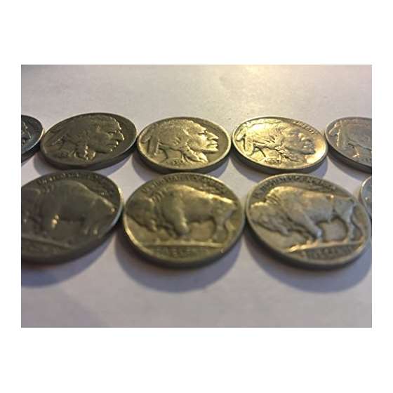 10 Varies Buffalo Nickels Dates 1930-1938 Fine F-4