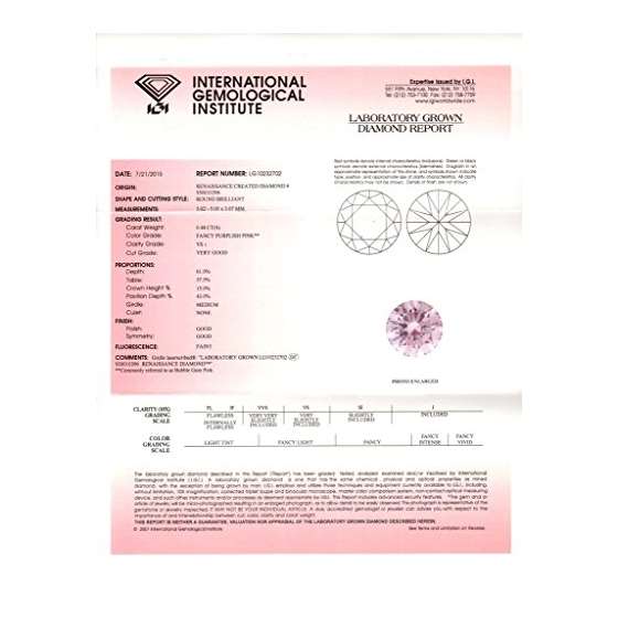 0.48 Ct. | Round | Bubble Gum Pink Color | VS1 C-2