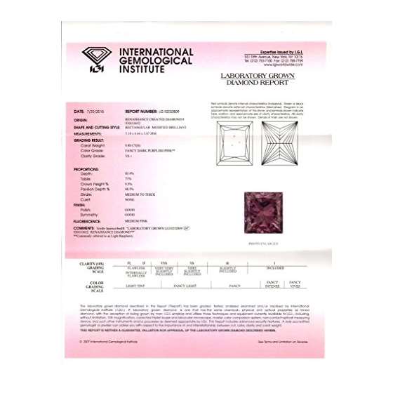 0.80 Ct. | Princess | Light Raspberry Color | VS-2