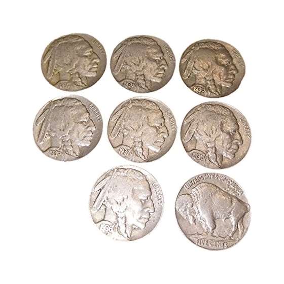 7-U.S. Indian Head Buffalo Nickels Nickel-Grab B-2