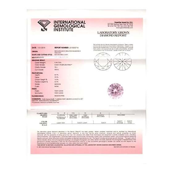 0.58 Ct. | Round | Bubble Gum Pink Color | VS2 C-2