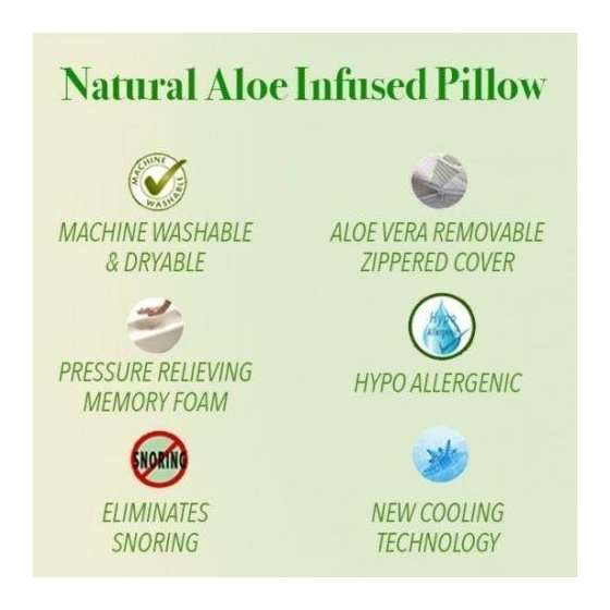 Aloe Vera Bamboo Memory Foam Pillow-Hypoallergen-4