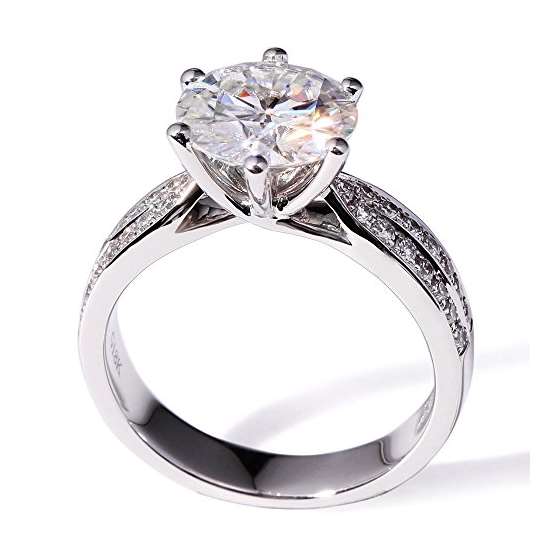 3 Carat Lab Grown Moissanite Wedding Ring With D-2