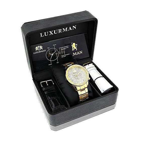 Liberty Mens Diamond Watch For Sale 0.2Ct Yellow-4