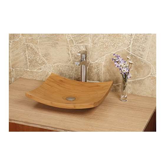 BAC-04 Bamboo Square Above Counter Bathroom Sink-2