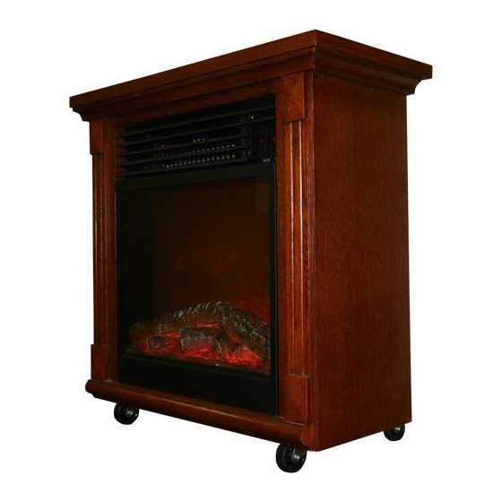 Compact Cherry Oak Electric Fireplace With Caste-2