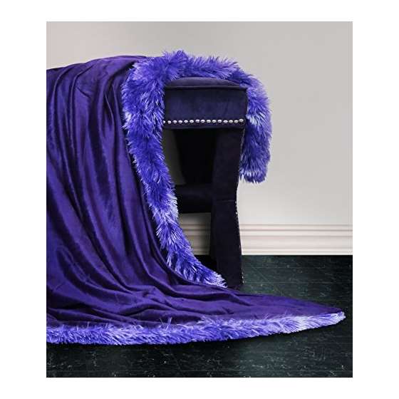 Faux Fur Mink Reversible Throw- 50 X 60-Decorati-2