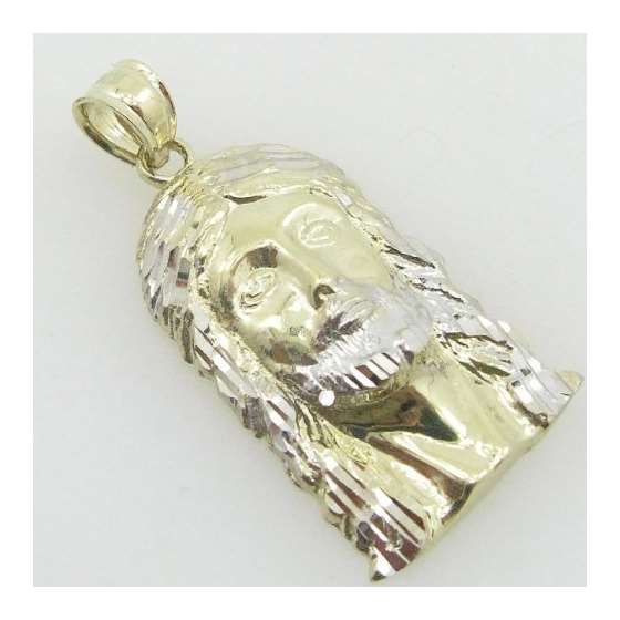 10K Yellow Gold Jesus Head Small Pendant Length-2