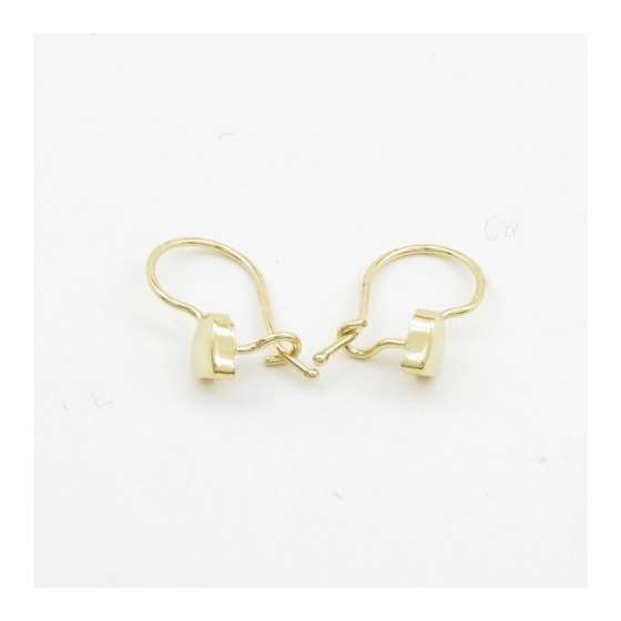 14K Yellow Gold Plain Heart Hoop Earrings For Ch-2
