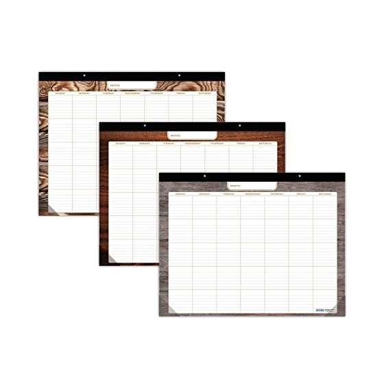 Undated Desk Pad 22 X 17 1-Pack, Wood Patterns-4