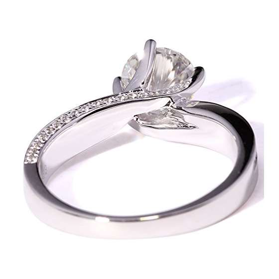 1.5 Carat Moissanite Wedding Ring With Natural D-2