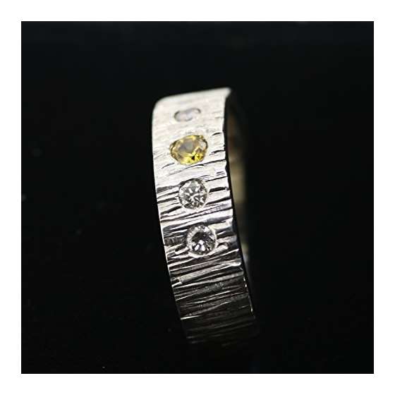 6 Mm Sterling Silver Band Set With 4 Diamonds An-2