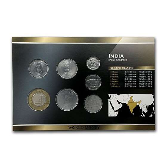 IN 1988-2010 India 10 Paise-10 Rupees Coin Set U-2