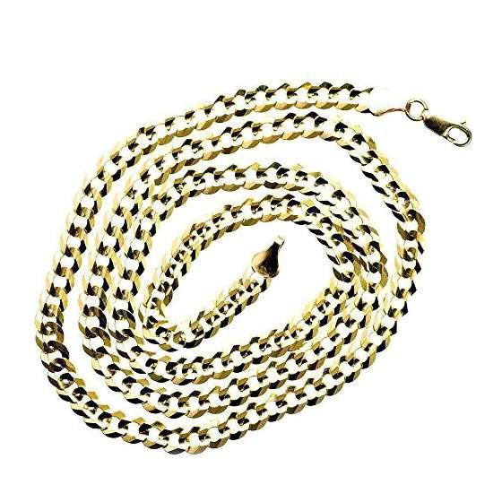 10K YELLOW Gold SOLID ITALY CUBAN Chain - 26 Inc-2