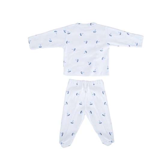 Bahar Bebe Turkish Cotton Sailboat Print Footie-2