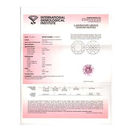 0.55 Ct. | Round | Bubble Gum Pink Color | VS1 C-2