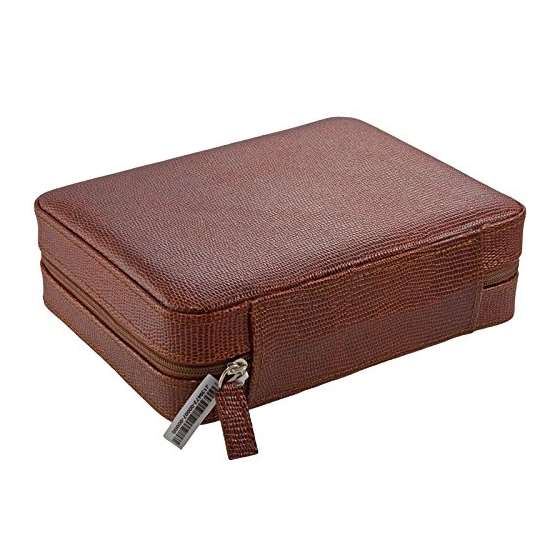 4 Watch Travel Case Leather Camel Lizard Pattern-2