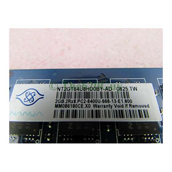 NT2GT64U8HD0BY-AD 4GB 2 X 2GB PC2-6400U DDR2 800-2