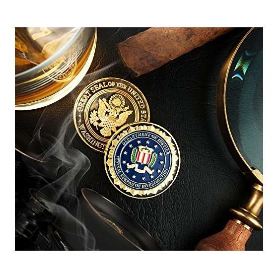 FBI CIA Challenge Coin Set-Gold Plated Stunning-4