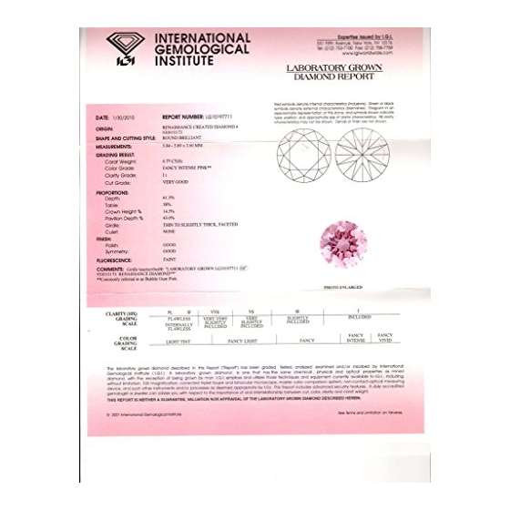 0.77 Ct. | Round | Bubble Gum Pink Color | I(1)-2