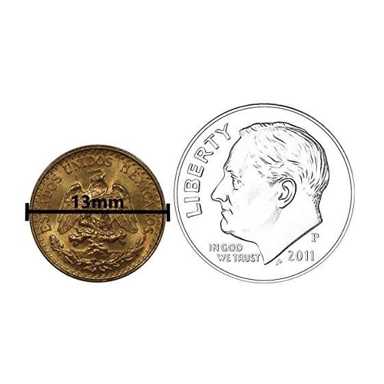 1945 Mexico 2 Pesos Gold Coin-Brilliant Uncircul-4