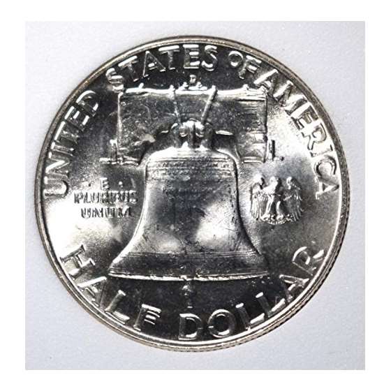 1963 D Franklin 90 Silver Half Dollar Brilliant-2