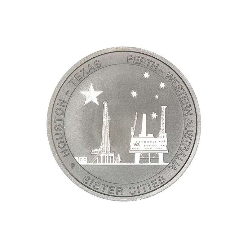 1 By 2 Oz Silver Texas-Australia Sister Cities Coi