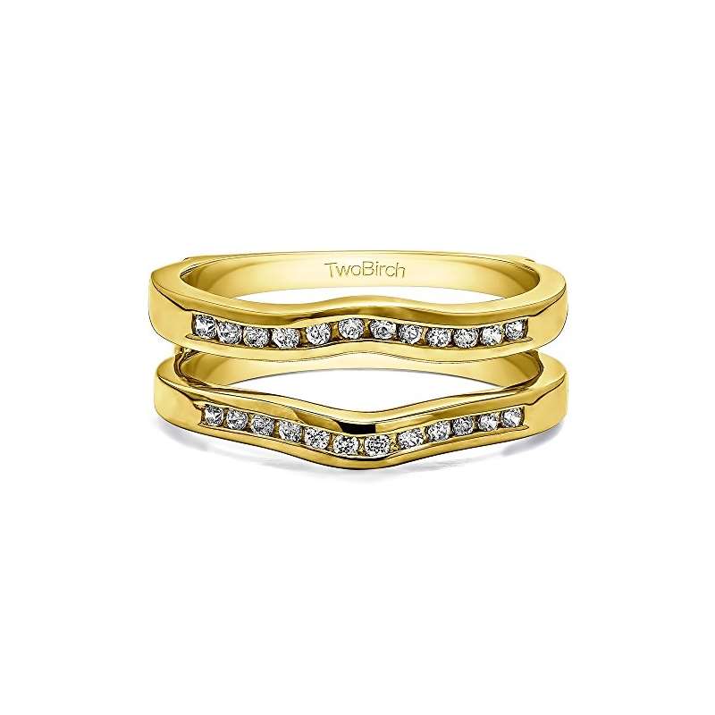 10K Gold Man Made Diamonds G-H,VS2-SI1 Curved Ring