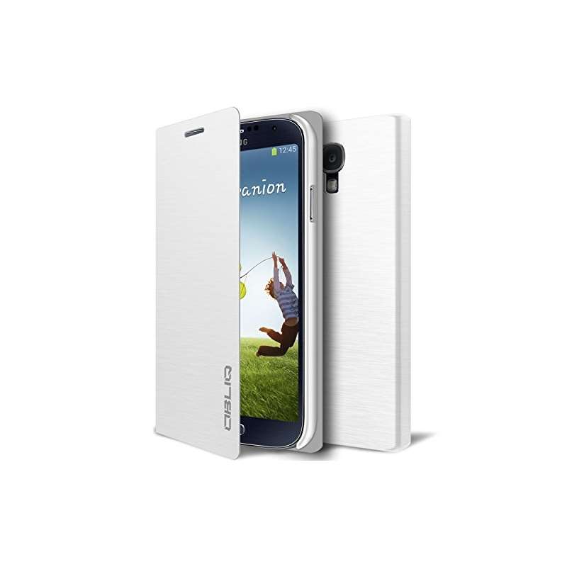 Brushed White Samsung Galaxy S4 Flip Cover Case -