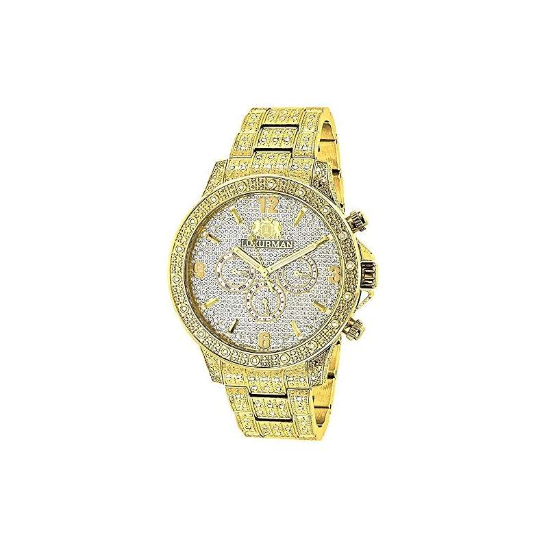 Iced Out Mens Diamond Liberty Watch 1.25Ct Yellow