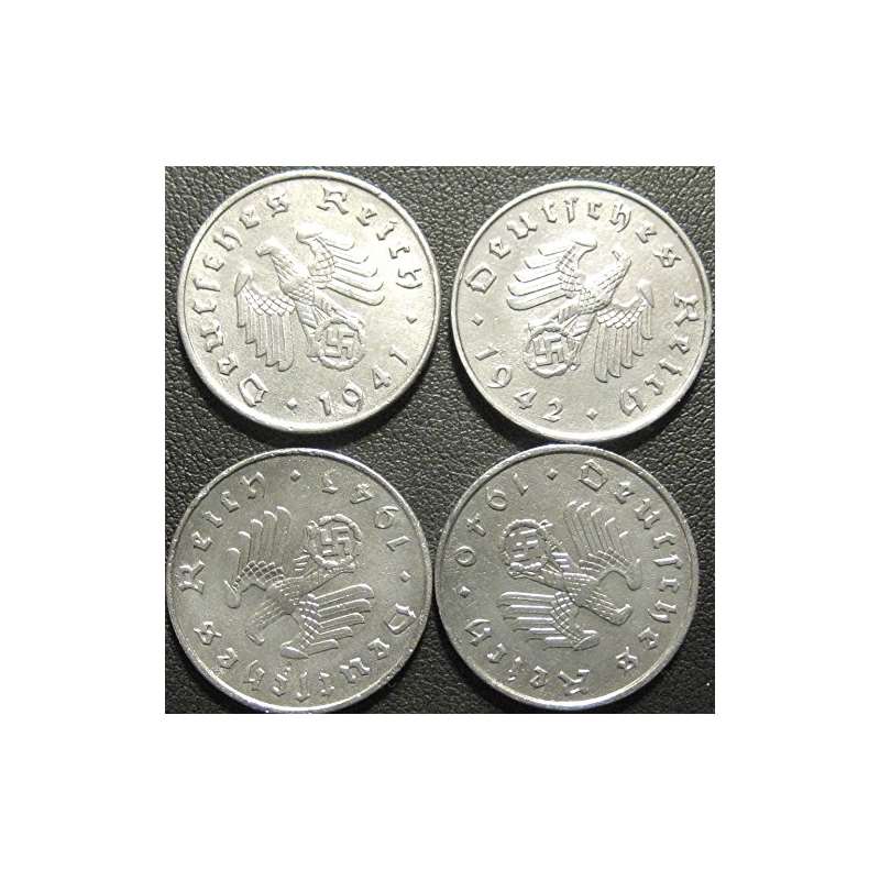 Germany, Four World War II German 10 Reichspfennig