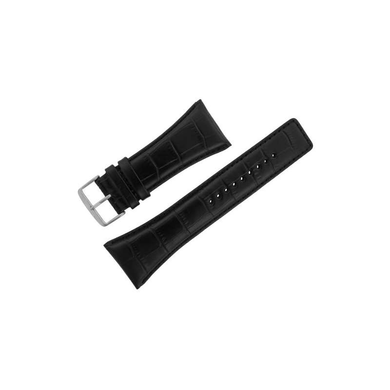 Assorted Watch Strap 34Mm Alligator Print Black Le