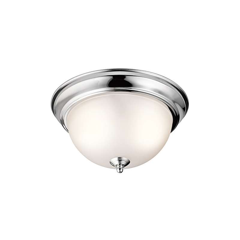 8111CH 2-Light Flush Mount With Satin Etched Glass